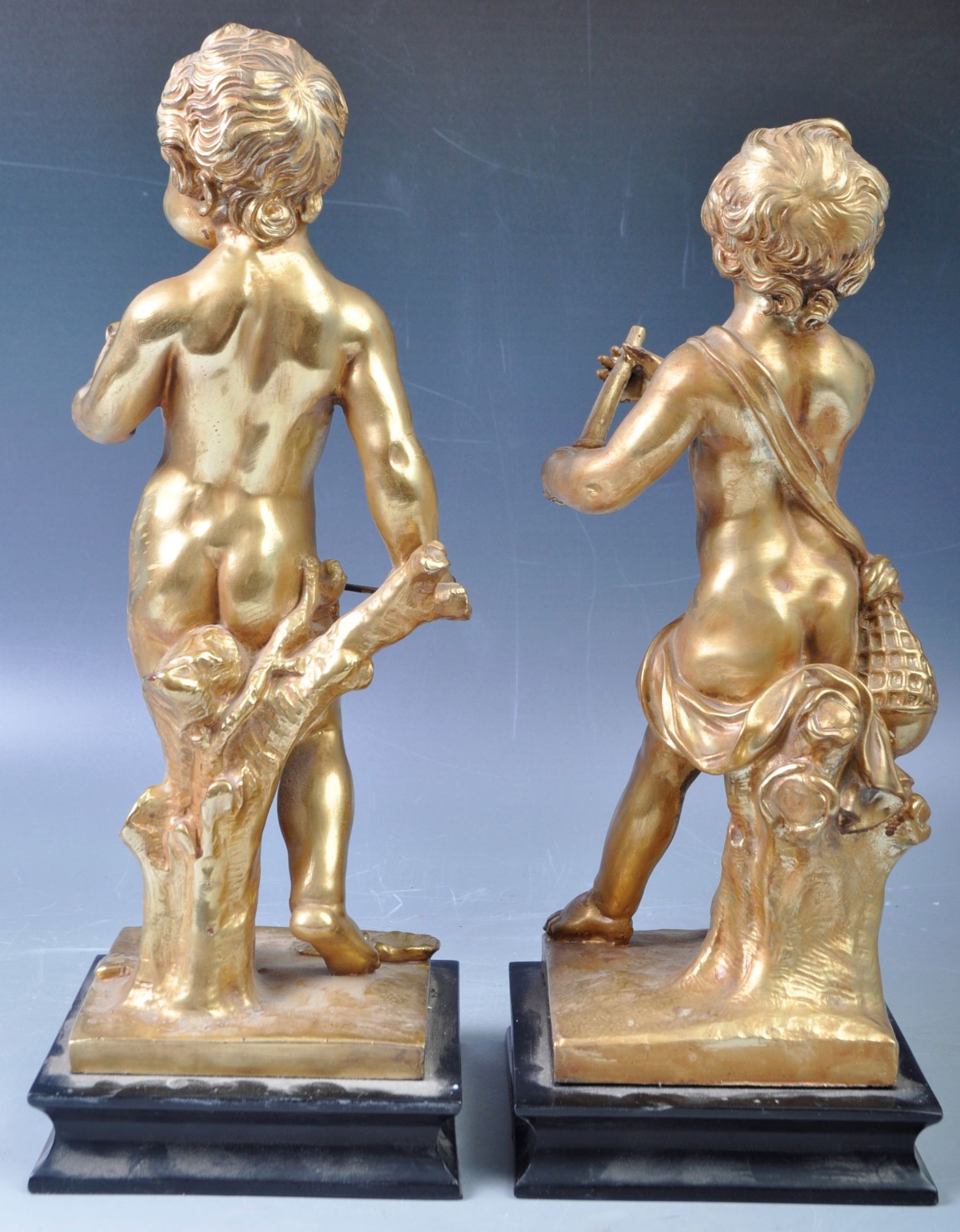 PAIR OF BEAUTIFUL GILT PAINTED MODELS OF BACCHANALIAN CHERUBS - Bild 5 aus 6