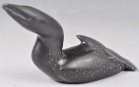 HAND CARVED INUIT ART BLACK LOON BIRD BY JIMMY IQALUQ