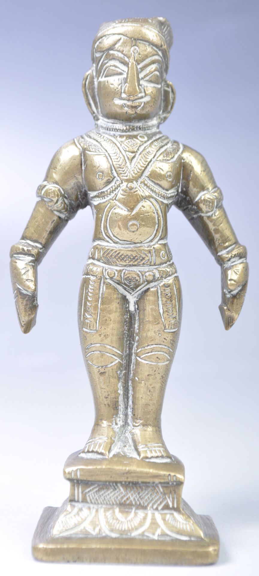 19TH CENTURY INDIAN BRONZE OF VITTHAL WITH ARMS BY SIDES