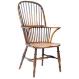 19TH CENTURY ENGLISH ANTIQUE BEECH AND ELM WINDSOR CHAIR