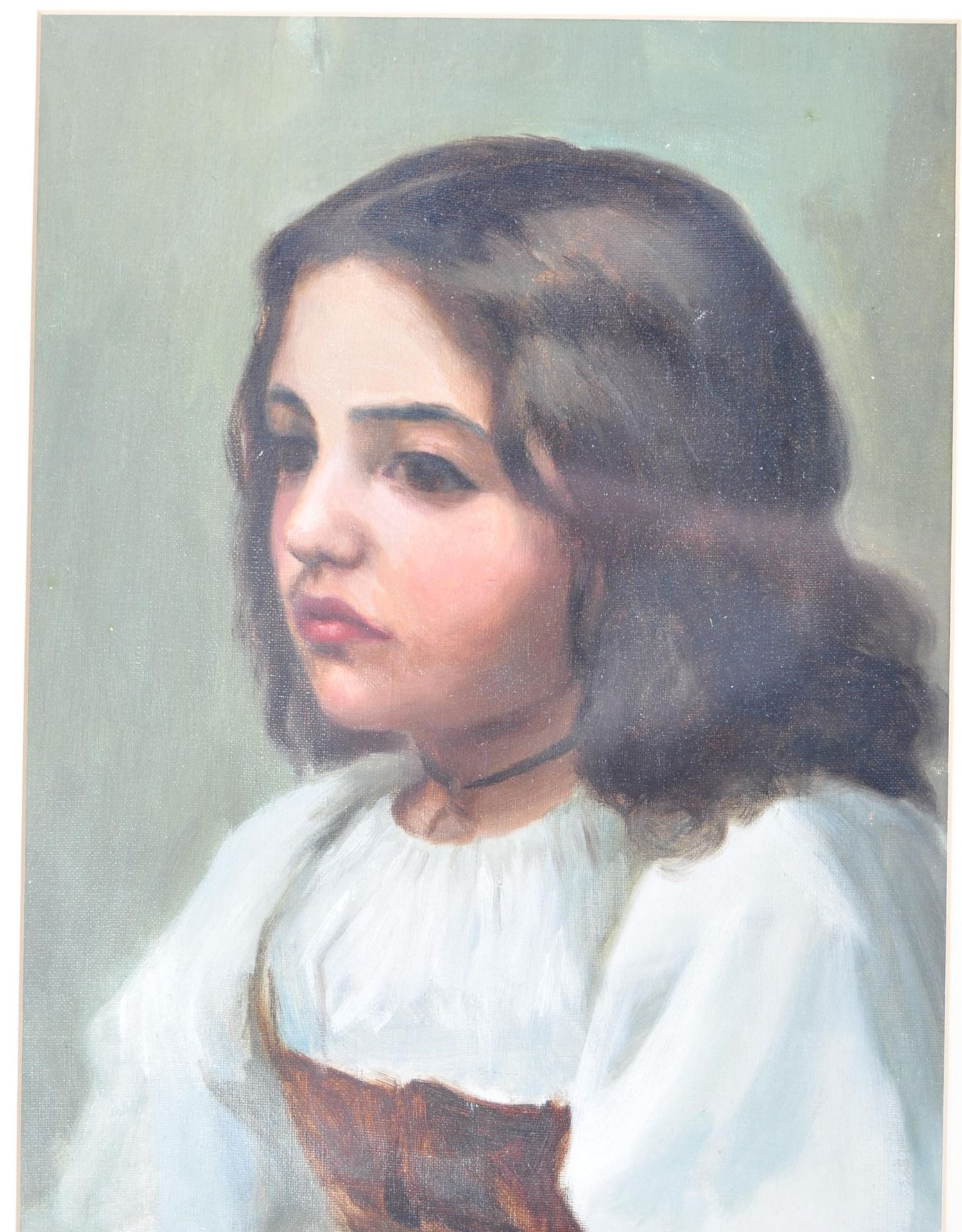 19TH CENTURY OIL ON CANVAS PAINTING DEPICTING A YOUNG GIRL - Bild 2 aus 4