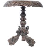 IMPRESSIVE 19TH CENTURY BURMESE ANTIQUE CARVED CENTER TABLE