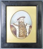 19TH CENTURY WATERCOLOUR ON IVORY OF KING HENRY VIII