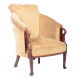 19TH CENTURY MAHOGANY SHEPHERD CROOK ARMCHAIR