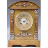 STUNNING 19TH CENTURY CHAMPLEVE ENAMEL TABLE CLOCK BY S. MARTI