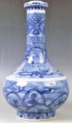 19TH CENTURY CHINESE KANGXI MARK BLUE AND WHITE LIZARD VASE