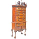 ANTIQUE STYLE MAHOGANY CHEST ON CHEST OF DRAWERS