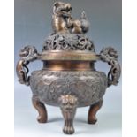 19TH CENTURY CHINESE MING DYNASTY XUANDE MARK BRONZE CENSER