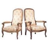 PAIR OF 19TH CENTURY FRENCH HIS AND HERS ARMCHAIRS