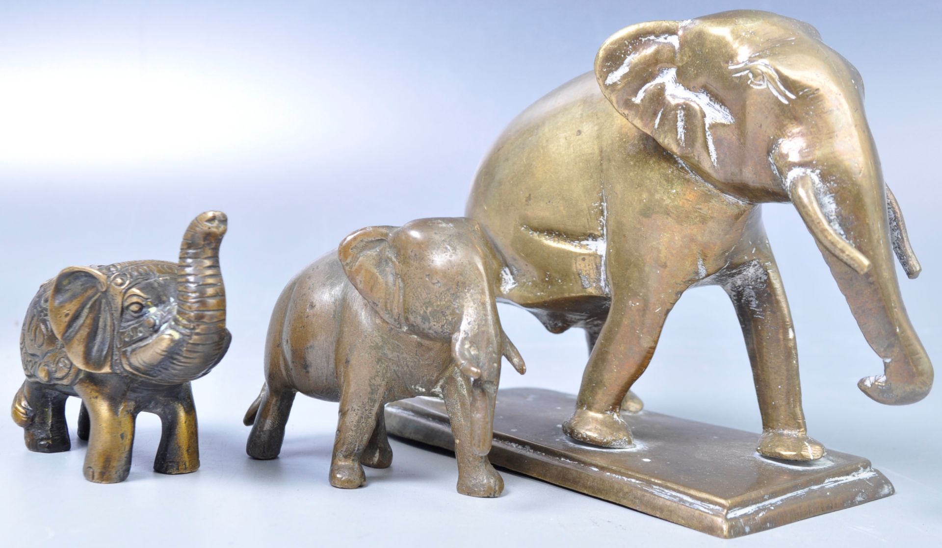 COLLECTION OF INDIAN ANTIQUE ELEPHANT FIGURINES