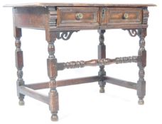 RARE 17TH CENTURY FRUITWOOD GEOMETRIC WRITING TABLE