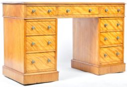 EXQUISITE 19TH CENTURY SATINWOOD TWIN PEDESTAL DESK