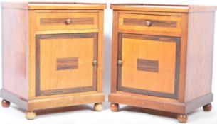 PAIR OF FRENCH ART DECO WALNUT BEDSIDE CABINETS