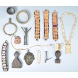 COLLECTION OF ASSORTED TRIBAL ARTIFACTS AND JEWELLERY