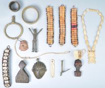 COLLECTION OF ASSORTED TRIBAL ARTIFACTS AND JEWELLERY