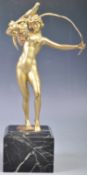 EARLY 20TH CENTURY ART DECO BRONZE OF NUDE WITH PEACOCK AND GRAPES