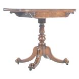 19TH CENTURY WILLIAM IV REGENCY MAHOGANY FOLD OVER CARD TABLE