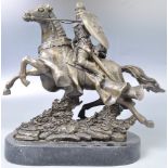 BRONZE FIGURINE OF A KNIGHT ON HORSE SIGNED KAMIKO