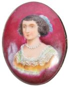 PORCELAIN PORTRAIT MINIATURE OF MARIE DE ROHAN