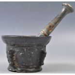 RARE 17TH CENTURY BRONZE PESTLE AND MORTAR