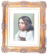 19TH CENTURY OIL ON CANVAS PAINTING DEPICTING A YOUNG GIRL
