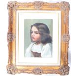 19TH CENTURY OIL ON CANVAS PAINTING DEPICTING A YOUNG GIRL