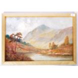 OIL ON CANVAS HIGHLAND SCENE PAINTING BY FE JAMIESON