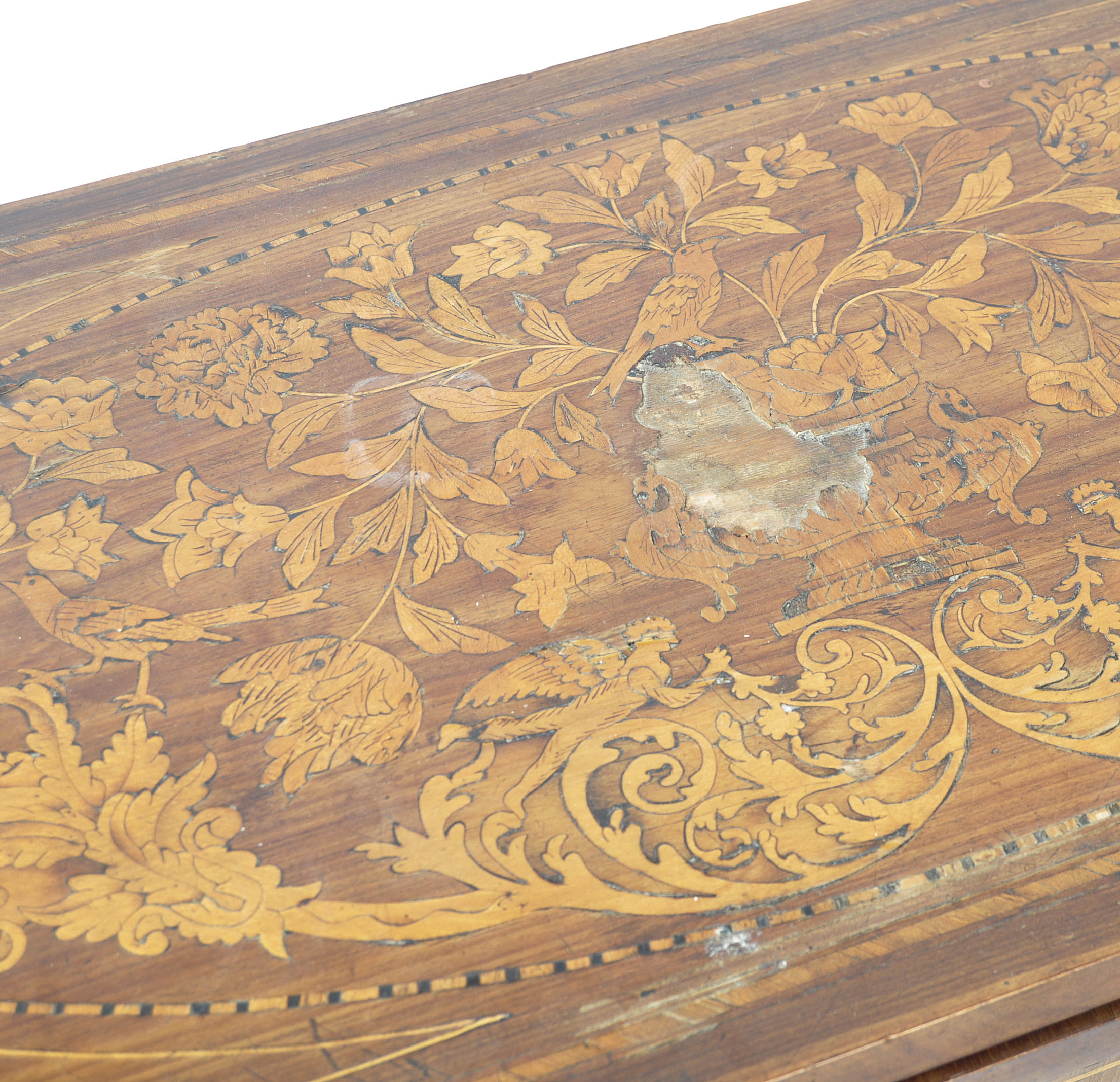 19TH CENTURY ENGLISH DUTCH MARQUETRY INLAID CARD TABLE - Image 3 of 6