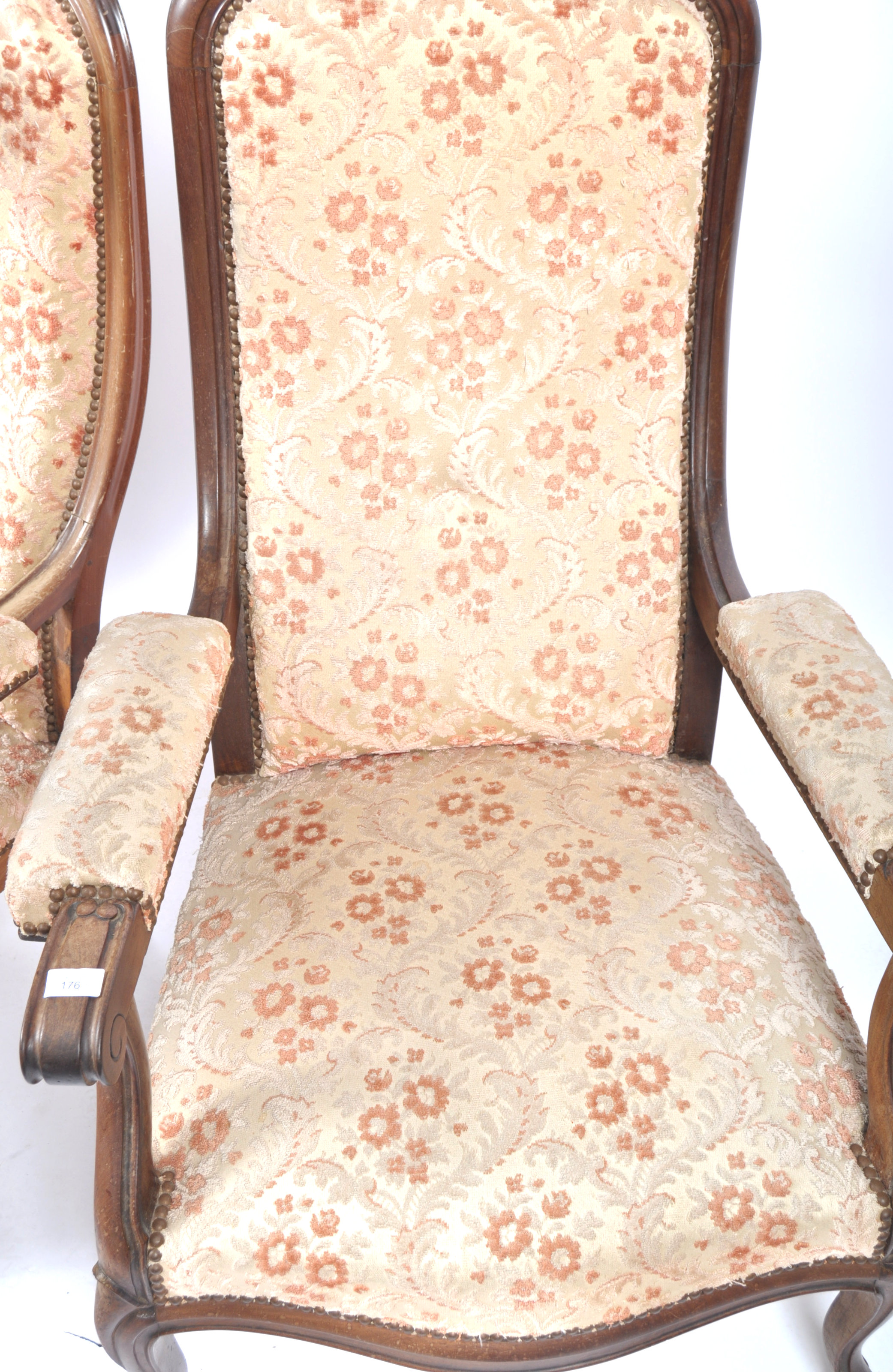 PAIR OF 19TH CENTURY FRENCH HIS AND HERS ARMCHAIRS - Image 3 of 6