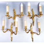 SET OF FOUR EARLY 20TH CENTURY ROCOCO INFLUENCE WALL LIGHTS