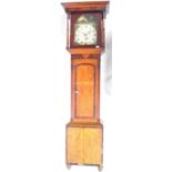 18TH CENTURY GEORGIAN PAINTED DIAL LONGCASE CLOCK