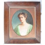 E. PATERSON 1908 - PASTEL STUDY OF A YOUNG LADY