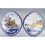 PAIR OF 19TH CENTURY DELFT WALL HANGING SCENES