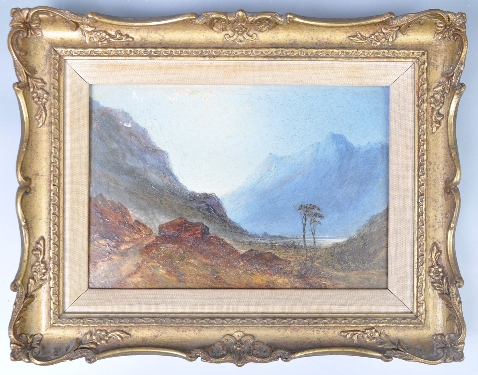 OIL ON BOARD PAINTING OF HIGHLAND SCENE BY JAMES WILLIAMSON