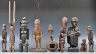 COLLECTION OF AFRICAN CARVED ANTIQUE TRIBAL FIGURINES
