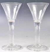 PAIR OF 19TH CENTURY AIR TEAR STEM WINE GLASSES