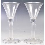 PAIR OF 19TH CENTURY AIR TEAR STEM WINE GLASSES