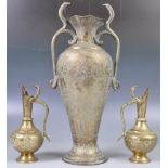 SET OF ANTIQUE INDIAN BRASS COBRA VASES