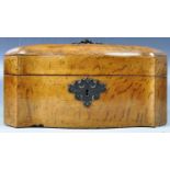 19TH CENTURY ANTIQUE OAK TRIPLE SECTION TEA CADDY