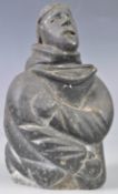EARLY 20TH CENTURY NORTH CANADIAN INUIT SOAPSTONE CARVED FIGURE