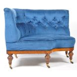 19TH CENTURY VICTORIAN BUTTON BACK CORNER SETTEE / LOVESEAT