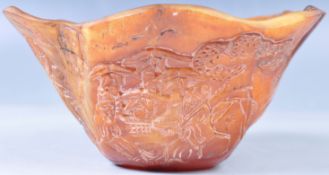 19TH CENTURY CHINESE QING DYNASTY OX HORN RICE BOWL