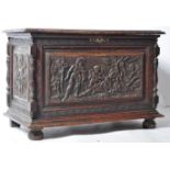 19TH CENTURY ANTIQUE CARVED WALNUT CHEST