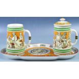 19TH CENTURY MINTON TANKARD AND TRAY SET