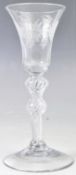 MID 18TH CENTURY GEORGIAN DOUBLE KNOP AIR TWIST STEM WINE GLASS