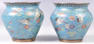 PAIR OF 19TH CENTURY CHINESE / JAPANESE CLOISONNE VASES