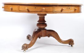 AN IMPRESSIVE 19TH CENTURY OAK DRUM DINING TBALE