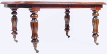 QUALITY VICTORIAN ENGLISH ANTIQUE REPRODUCTION MAHOGANY EXTENDING DINING TABLE