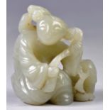 CHINESE ANTIQUE HAND CARVED JADE FIGURINE