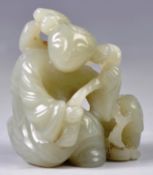 CHINESE ANTIQUE HAND CARVED JADE FIGURINE